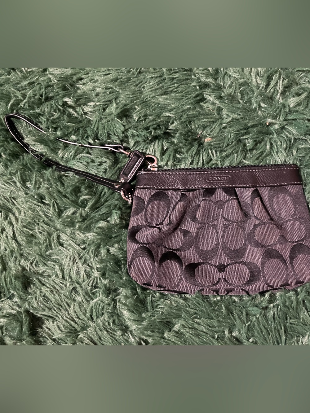 COACH Signature C Monogram Wristlet Pouch